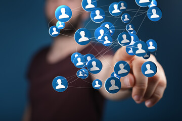 videoconference group of people talking in social network