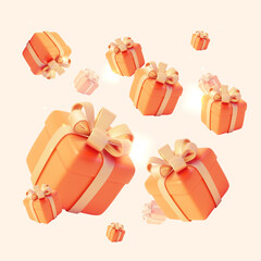 Realistic Detailed 3d Gift Boxes Seamless Pattern Background. Vector - 434101705