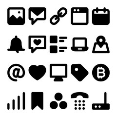 Glyph icons for social media.