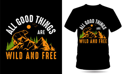 Adventure camping beer tshirt design