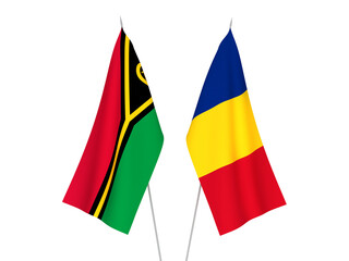 Romania and Republic of Vanuatu flags