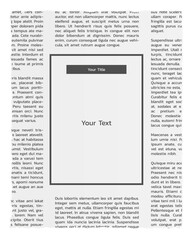 Fototapeta premium newspapers with lorem ipsum text and empty box