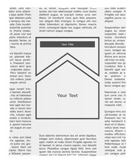 newspapers with lorem ipsum text and empty box