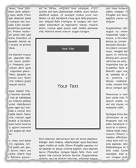 newspapers with lorem ipsum text and empty box