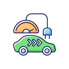 Level 3 charger RGB color icon. Rapid way for getting car battery filled up. Fast electricity charging source. Ecological fuel usage. Isolated vector illustration
