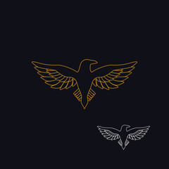 Eagle as a logo design. Illustration of an eagle as a logo design on a dark background