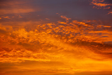 Orange sky light warm of the sun adds a beautiful glow