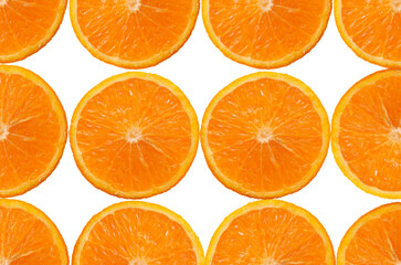 Orange Fruit slice Background. Healthy food lifestile. Food background. Applicable for fruit juice advertising. Frame, border. Copy space for text. Summer concept.