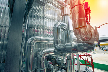 Modern tank chemistry factory with large shine tanks