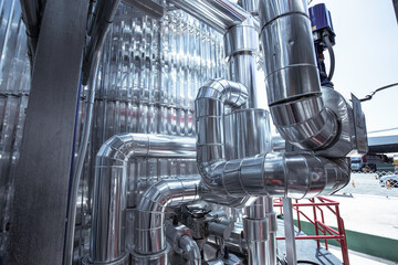 Modern tank chemistry factory with large shine tanks