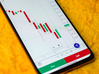 Stock market graph for tranding and investment in security exchange.