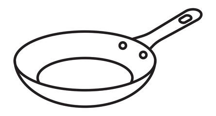 Frying pan skillet line art icon for apps and websites - obrazy, fototapety, plakaty