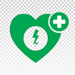 AED or automated external defibrillator logo for apps or websites