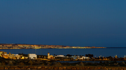 Obraz premium Spanish coastal village in evening time.