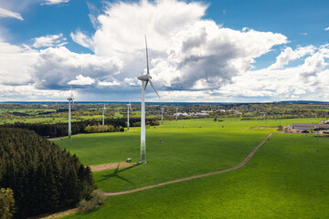 Windmills in a rural area