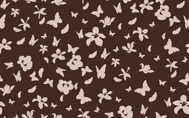 Seamless flowers pattern, summer floral design