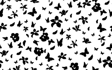 Obraz na płótnie Canvas Seamless flowers pattern, summer floral design