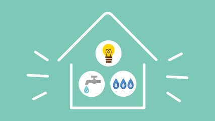 水道光熱費や家計のイメージ背景　サムネイル　アイキャッチ（サイズ比率16:9）