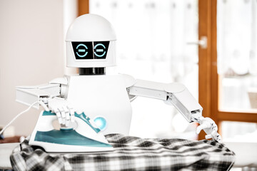 autonomous service robot is ironing