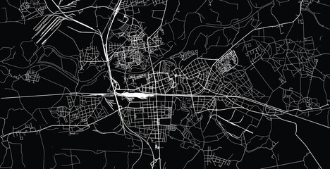 Urban vector city map of Pardubice, Czech Republic, Europe