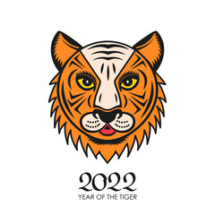 geometric tiger face symbol of 2022. Chinese New Year concept for the signs of the zodiac