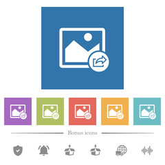 Export image flat white icons in square backgrounds