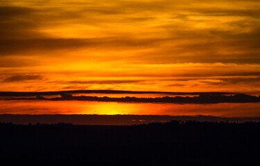 sunset over the land