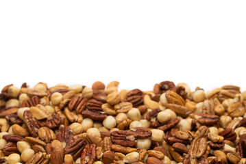 Mix of nuts as a background.
