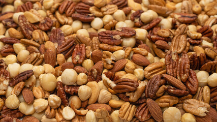 Mix of nuts as a background.