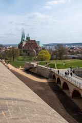 Erfurt Blick vom Petersberg zum Dom und Severikirche
