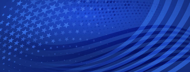 USA independence day abstract background with elements of american flag in blue colors