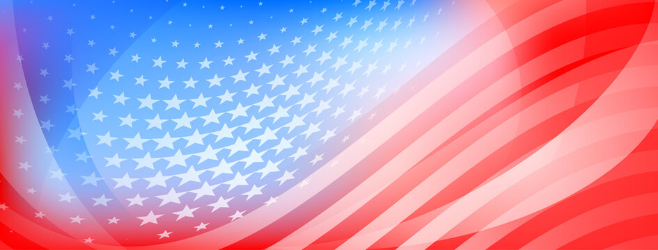 USA independence day abstract background with elements of american flag in red and blue colors