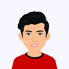 Vector illustration of man in casual clothes under the white background. Cartoon realistic people illustration. Flat young man. Front view man