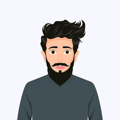 Vector illustration of man in casual clothes under the white background. Cartoon realistic people illustration. Flat young man. Front view man