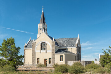Fototapeta na wymiar Dutch Reformed Church in Hanover in the Northern Cape Karoo
