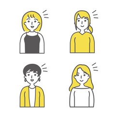 気づく女性　ベクターイラスト