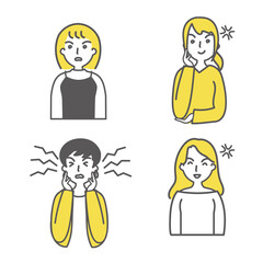 怒る女性　ベクターイラスト