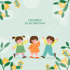 Obraz na płótnie Canvas Children illustration. Illustration for educational activities with friends.