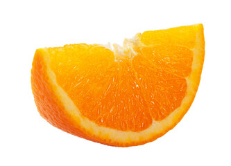 Orange fruit slice on white background without shadow