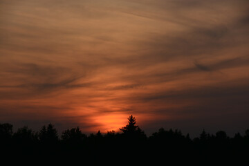 colorful sky after amazing sunset