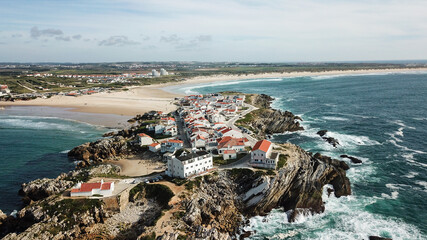 Mesmerizing view of the island of Baleal near Peniche on the Atlantic coastline of Portugal