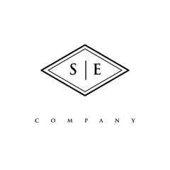 initial SE logo design vector