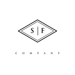 initial SF logo design vector