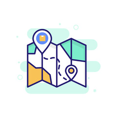 Map vector filled outline icon style illustration. EPS 10 File