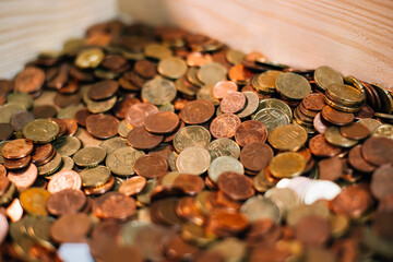 sea of euro cent coins