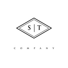 initial ST logo design vector