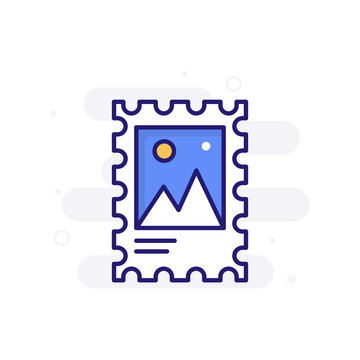 Stamp vector filled outline icon style illustration. EPS 10 File