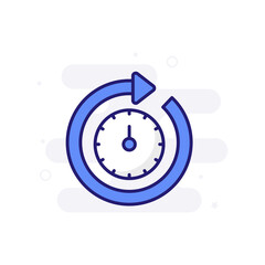Round The Clock vector filled outline icon style illustration. EPS 10 File