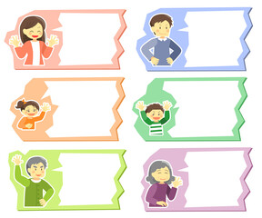 Fototapeta premium 大家族 ふきだし 個別