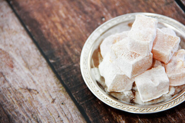 Fototapeta na wymiar national traditional oriental sweetness lukum